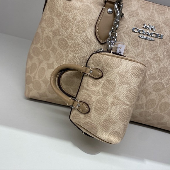 Coach Mini Rowan Satchel Bag Charm In Signature Canvas CX068 - Picture 9 of 9